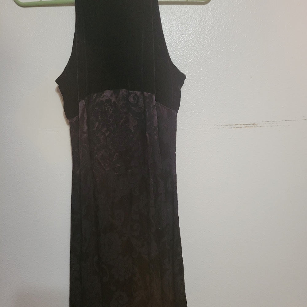 90s style halter dress velvet and satin floral